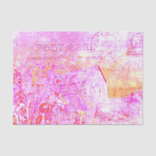 Vintage Distressed Script Purple Country Rustic Tissue Paper