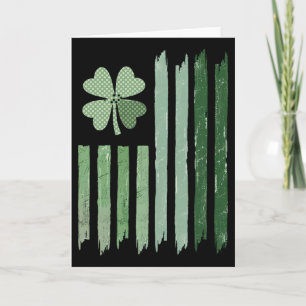 Vintage Distressed Shamrock Flag Design St Patrick Card