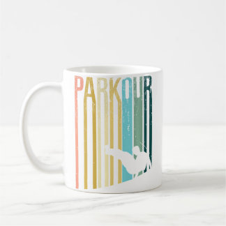 Vintage Distressed Style Parkour Silhouette Coffee Mug