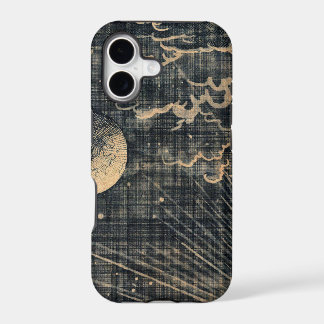 Vintage distressed sun eclipse moon night sky