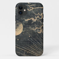 Vintage distressed sun eclipse moon night sky