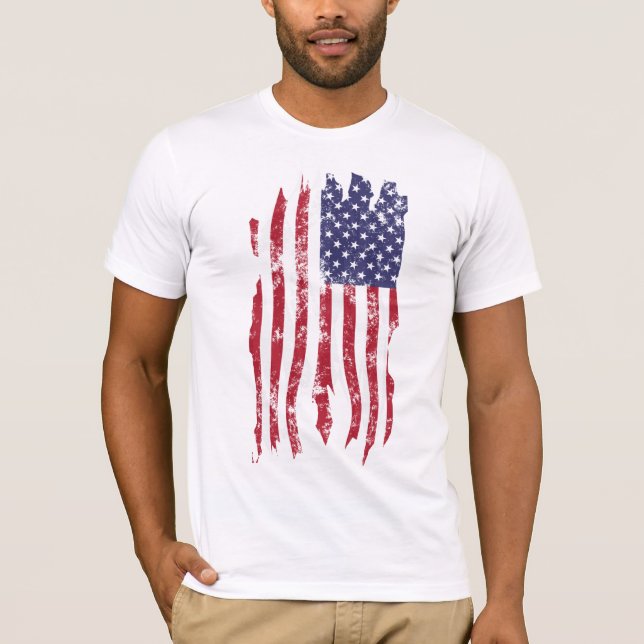Vintage Distressed Tattered U.S. Flag Shirt (Front)
