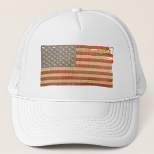 Vintage Distressed Tattered U.S. Flag Trucker Hat
