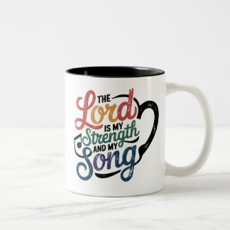 Vintage Distressed 'The Lord is my Strength' Two-Tone Coffee Mug