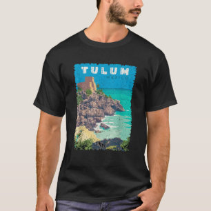 Vintage Distressed Tulum Beach Mexico Vacation Sou T-Shirt
