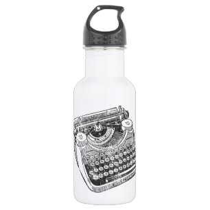 Vintage Distressed Underwood Typewriter 532 Ml Water Bottle