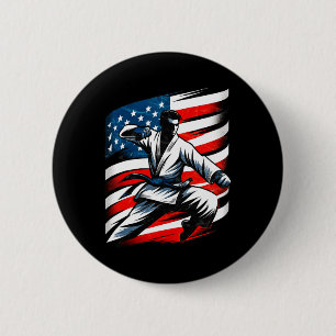 Vintage Distressed Usa Flag Japanese Art Karate Ma 6 Cm Round Badge