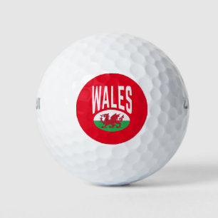 Vintage Distressed Wales Cymraeg Cymru Proud Welsh Golf Balls