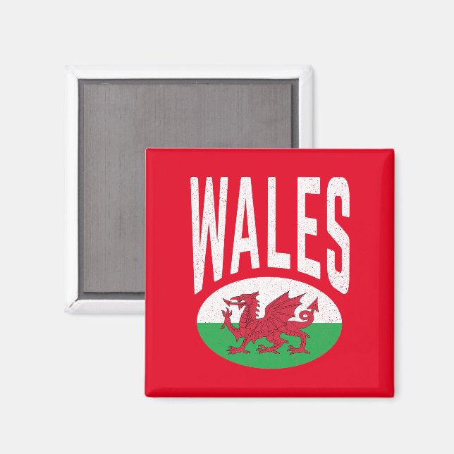 Vintage Distressed Wales Cymraeg Cymru Proud Welsh Magnet (Front/Back)