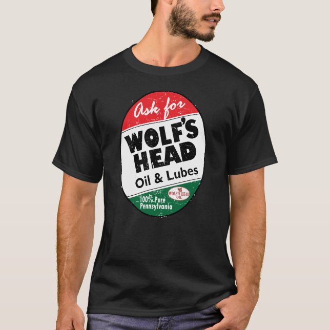 Vintage distressed Wolfs Head sign T-Shirt (Front)