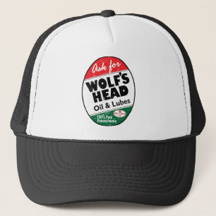 Vintage distressed Wolfs Head sign Trucker Hat