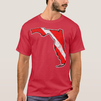 Vintage Dive Florida Scuba Diving State Map Dive F T-Shirt