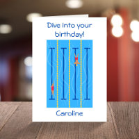 Vintage dive into your birthday funny swimming car