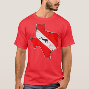 Vintage Dive Texas Scuba Diving State Map Dive Fla T-Shirt
