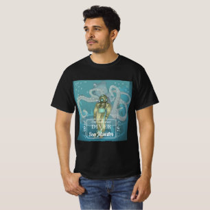 Vintage Diver and Sea Monster T-Shirt