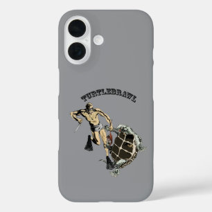 Vintage Diver Fighting a Turtle Over a Lobster URM iPhone 16 Case