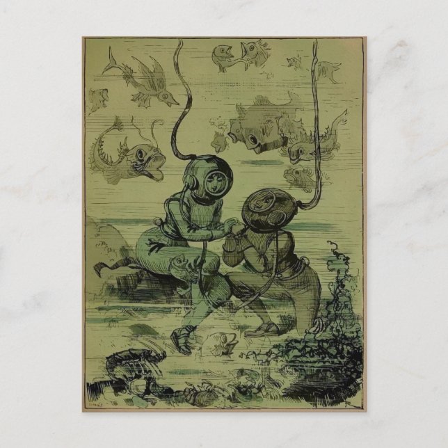 Vintage Diver Proposal Postcard (Front)