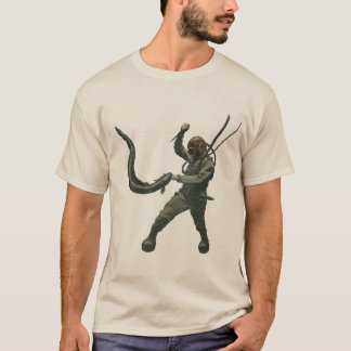 Vintage Diver with Diving Helmet Fighting an Eel T-Shirt