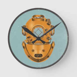 Vintage Diving Bell Round Clock