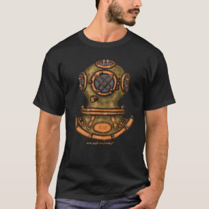 Vintage diving helmet graphic art cool t-shirt