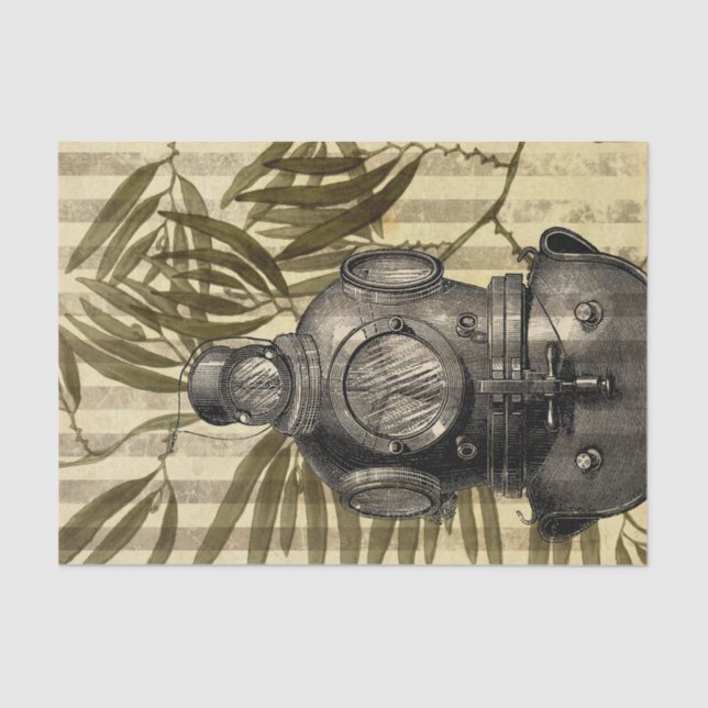 Vintage Diving Helmet Tissue Paper (Front)