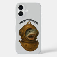 Vintage Diving Helmet with a Shark Coming Out URM