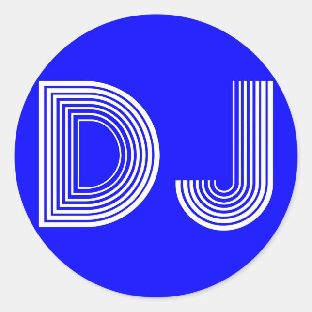 vintage DJ Classic Round Sticker (Front)