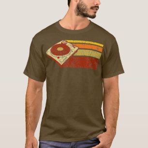 Vintage DJ Turntable T Shirt Warm Colours