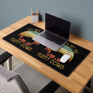 Vintage Do Not Pet The Fluffy Cows Retro Bison Buf Desk Mat