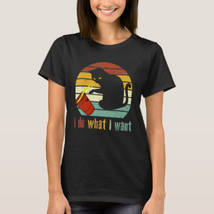 Vintage Do What I Want Black Cat Red Cup My Cat 5 T-Shirt