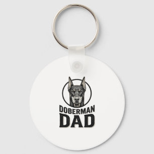 Vintage Doberman Dad Engraving Dog Lover Design_1 Key Ring
