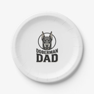 Vintage Doberman Dad Engraving Dog Lover Design_1 Paper Plate