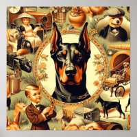 Vintage Doberman Illustration