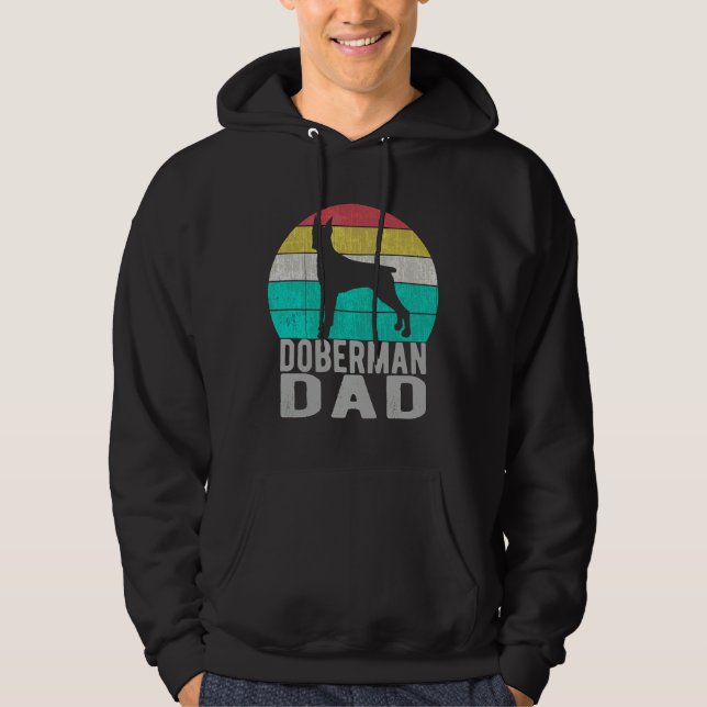 Vintage Doberman Pinscher Dad Retro Hoodie (Front)