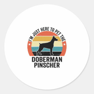 Vintage Doberman Pinscher Dog Lover Shirt Design Classic Round Sticker