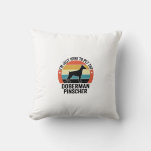 Vintage Doberman Pinscher Dog Lover Shirt Design Cushion