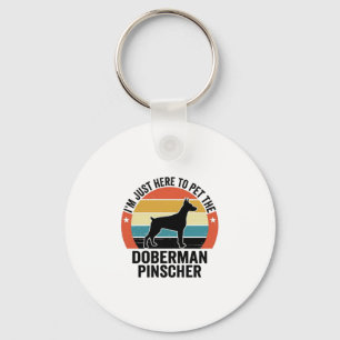 Vintage Doberman Pinscher Dog Lover Shirt Design Key Ring