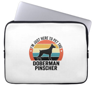 Vintage Doberman Pinscher Dog Lover Shirt Design Laptop Sleeve