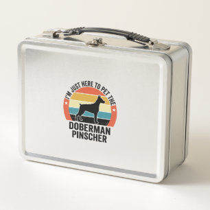 Vintage Doberman Pinscher Dog Lover Shirt Design Metal Lunch Box