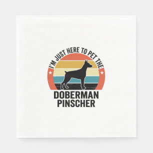 Vintage Doberman Pinscher Dog Lover Shirt Design Napkin