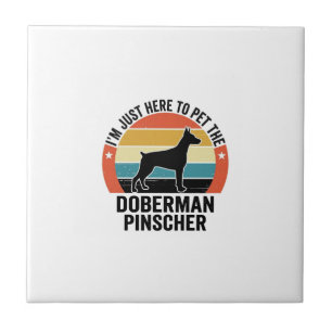 Vintage Doberman Pinscher Dog Lover Shirt Design Tile