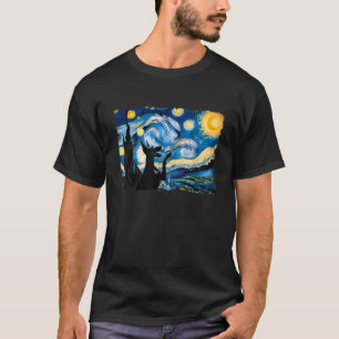 Vintage Doberman Pinscher Starry Night Cute Dog Pe T-Shirt