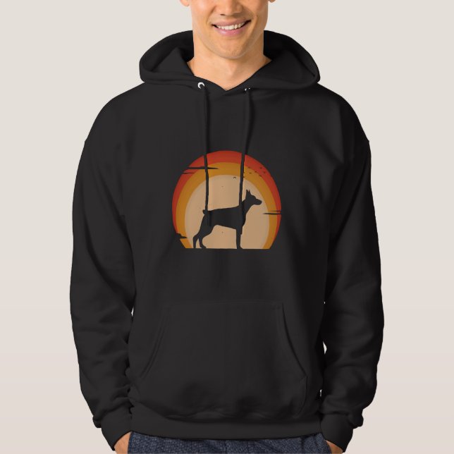 Vintage Doberman Sunset  99 Hoodie (Front)