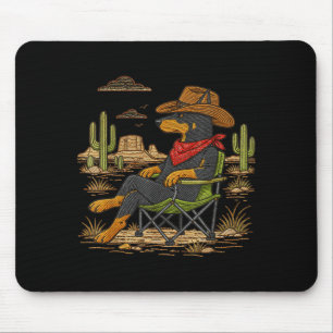 Vintage doberman ufo western cowboy funny dog mouse mat