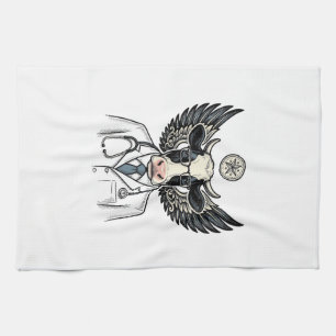 Vintage Doctor Cow Vector Shirt Design_1 Tea Towel