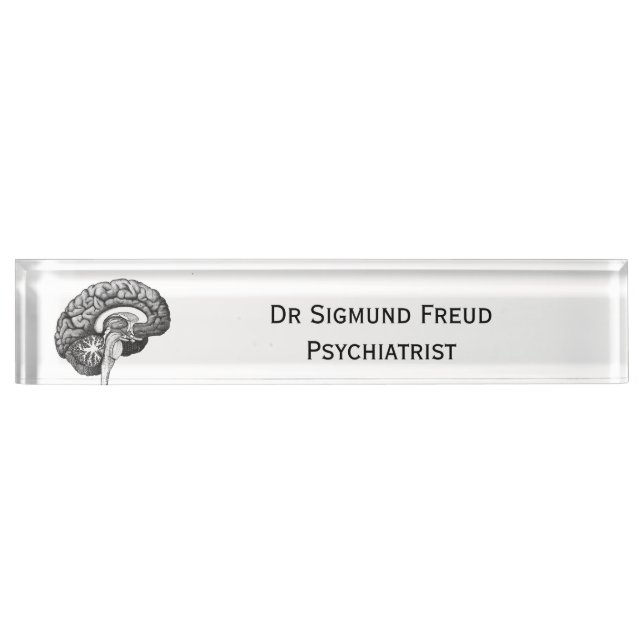 Vintage doctor medical anatomy human brain  nameplate (Front)