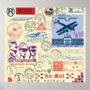 Vintage Document Stamp Decor Set