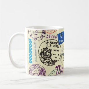 Vintage Document: Stamp Set Collection. Coffee Mug