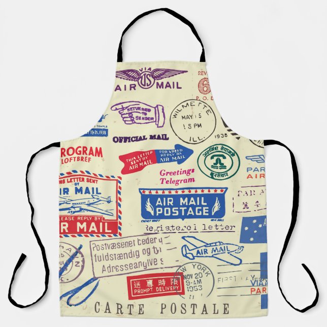 Vintage Document Stamp Set Design. Apron (Front)
