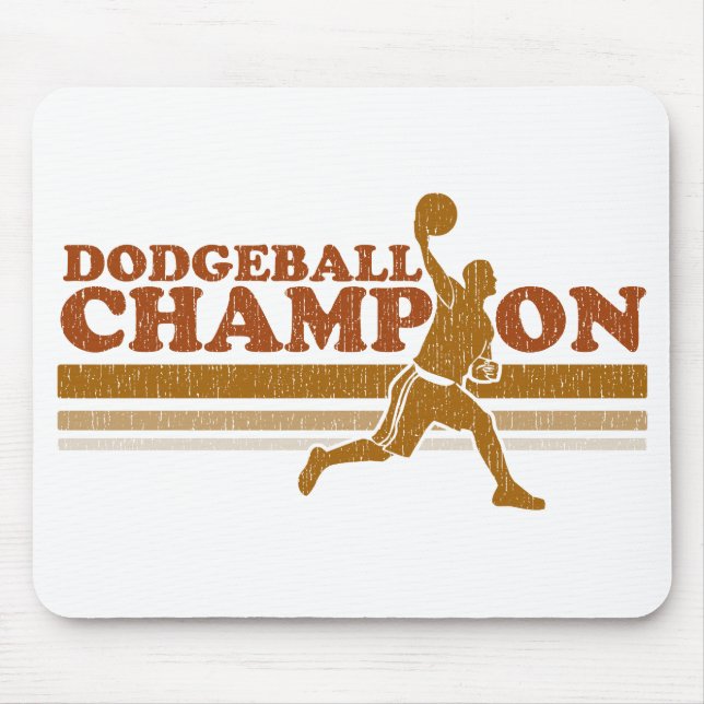 Vintage Dodgeball Champion Mouse Mat (Front)